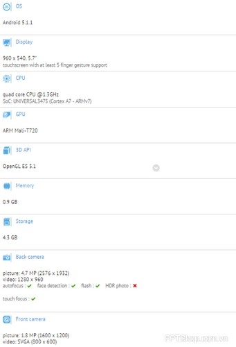 Samsung Galaxy J2 được cho là vừa lộ diện trên trang GFXBench