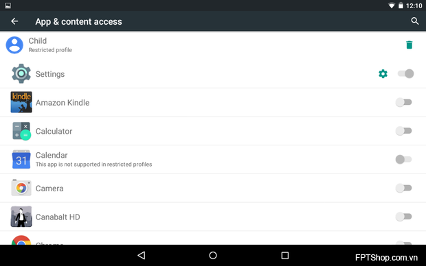 Thiết lập Profile giới hạn