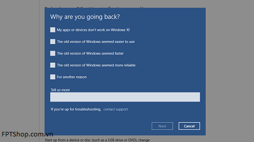 hướng dẫn hạ cấp nhanh Windows 10 xuống Windows 8.1 hoặc Windows 7