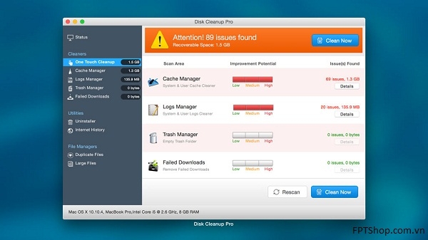 Tính năng vượt trội của phần mềm Disk Cleanup Pro