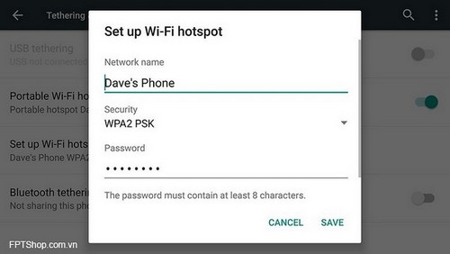 Biến smartphone Android thành một điểm truy cập Wi-Fi