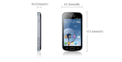 Kích thước bên ngoài của Galaxy Trend