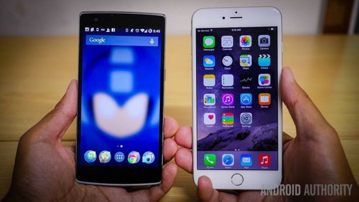 màn hình hiển thị của iPhone 6 Plus và OnePlus One