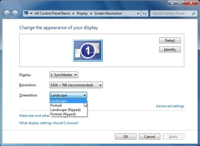 Giao diện tùy chỉnh Screen Resolution
