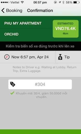cài đặt ứng dụng Grab Taxi