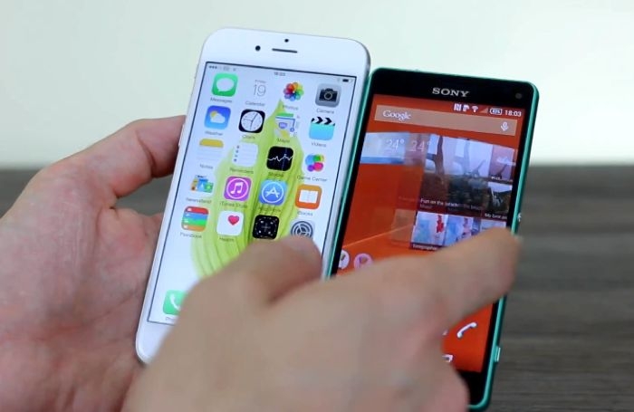 giao diện của iPhone 6 và Xperia Z3