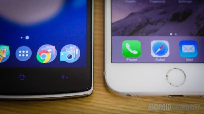 phần mềm của iphone 6 plus và oneplus one 