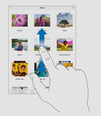 Thao tác lướt web và phóng to ảnh