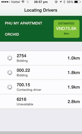 cài đặt ứng dụng Grab Taxi