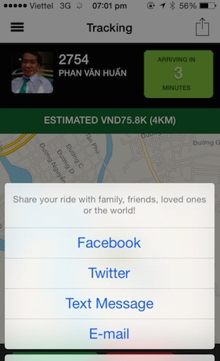 cài đặt ứng dụng Grab Taxi