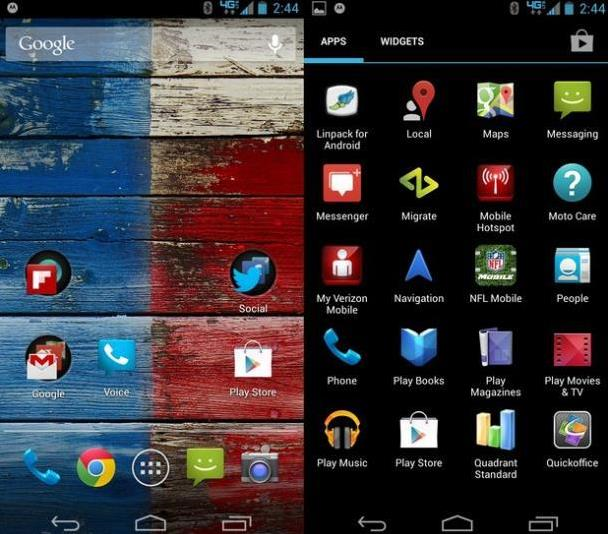 giao diện trên Motorola Moto X 2014