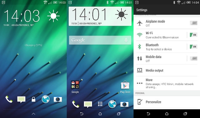giao diện của Xperia Z3 Compact và HTC One M8
