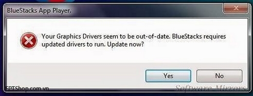 lỗi không thể cài đặt Bluestacks do card màn hình chưa tương thích
