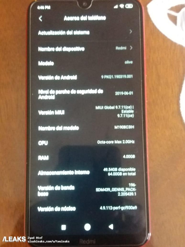 Redmi 8A lộ ảnh thực tế (ảnh 2) Redmi 8A lộ ảnh thực tế (ảnh 2)