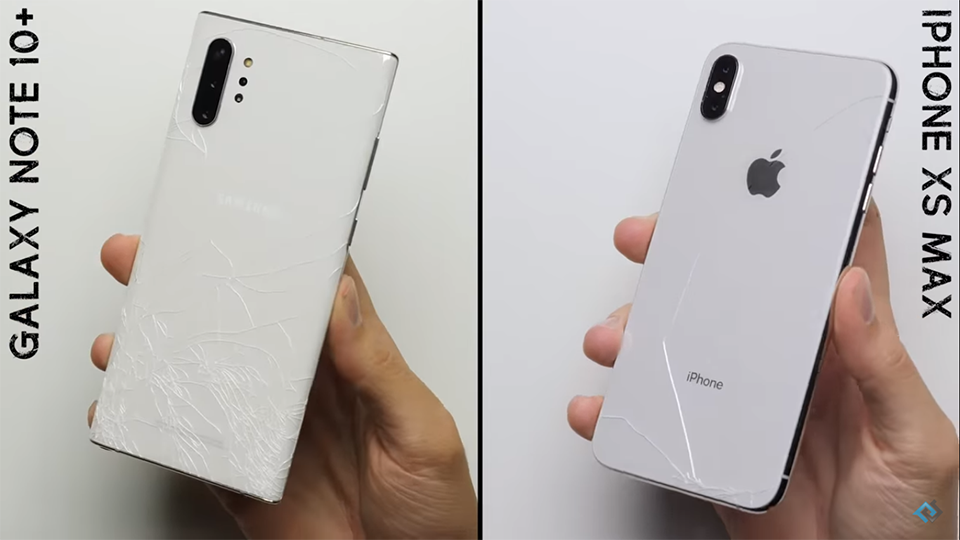 So sánh độ bền Galaxy Note 10+ và iPhone XS Max (ảnh 2)