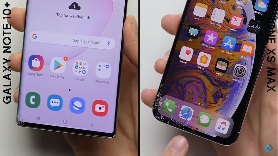 So sánh độ bền Galaxy Note 10+ và iPhone XS Max (ảnh 3)
