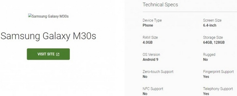 Samsung Galaxy M30s