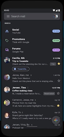 Gmail Dark Mode