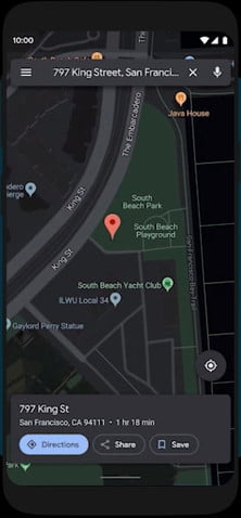 Google Maps Dark Mode
