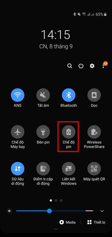 Tiết kiệm pin Note 10