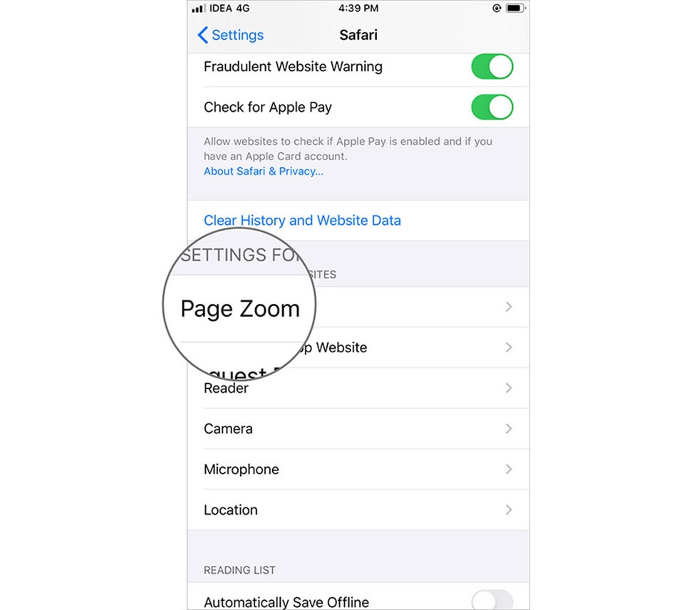 Tăng phông chữ trong Safari trên iPhone, iPad