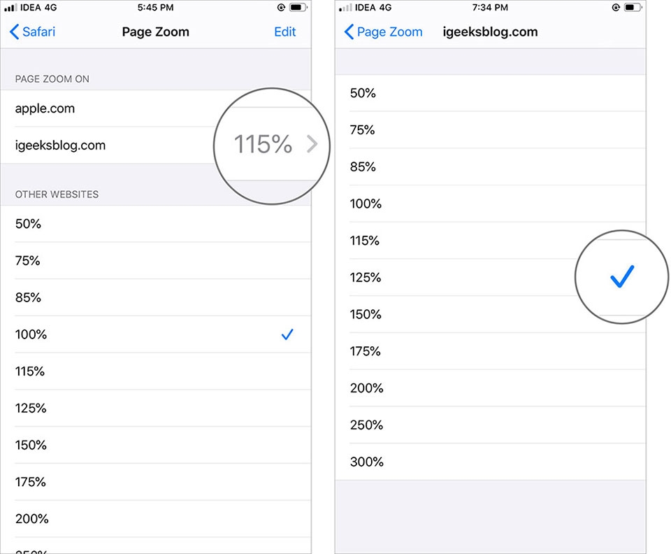 Tăng phông chữ trong Safari trên iPhone, iPad