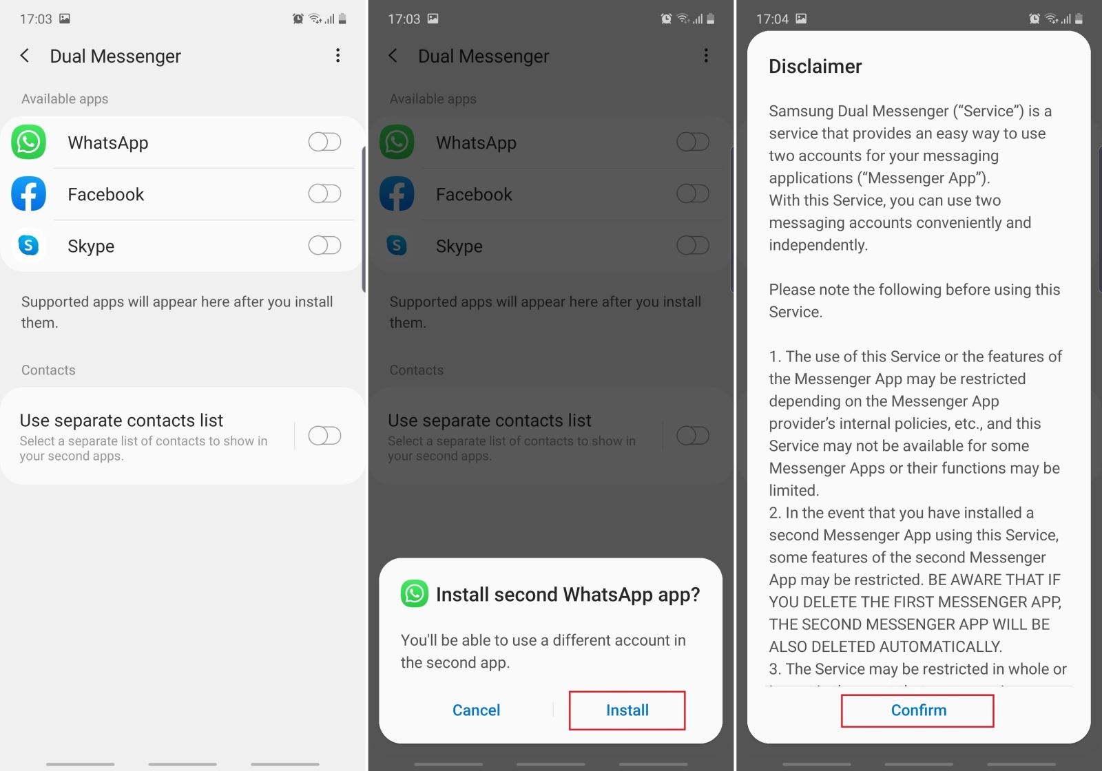 Tính năng Dual Messenger