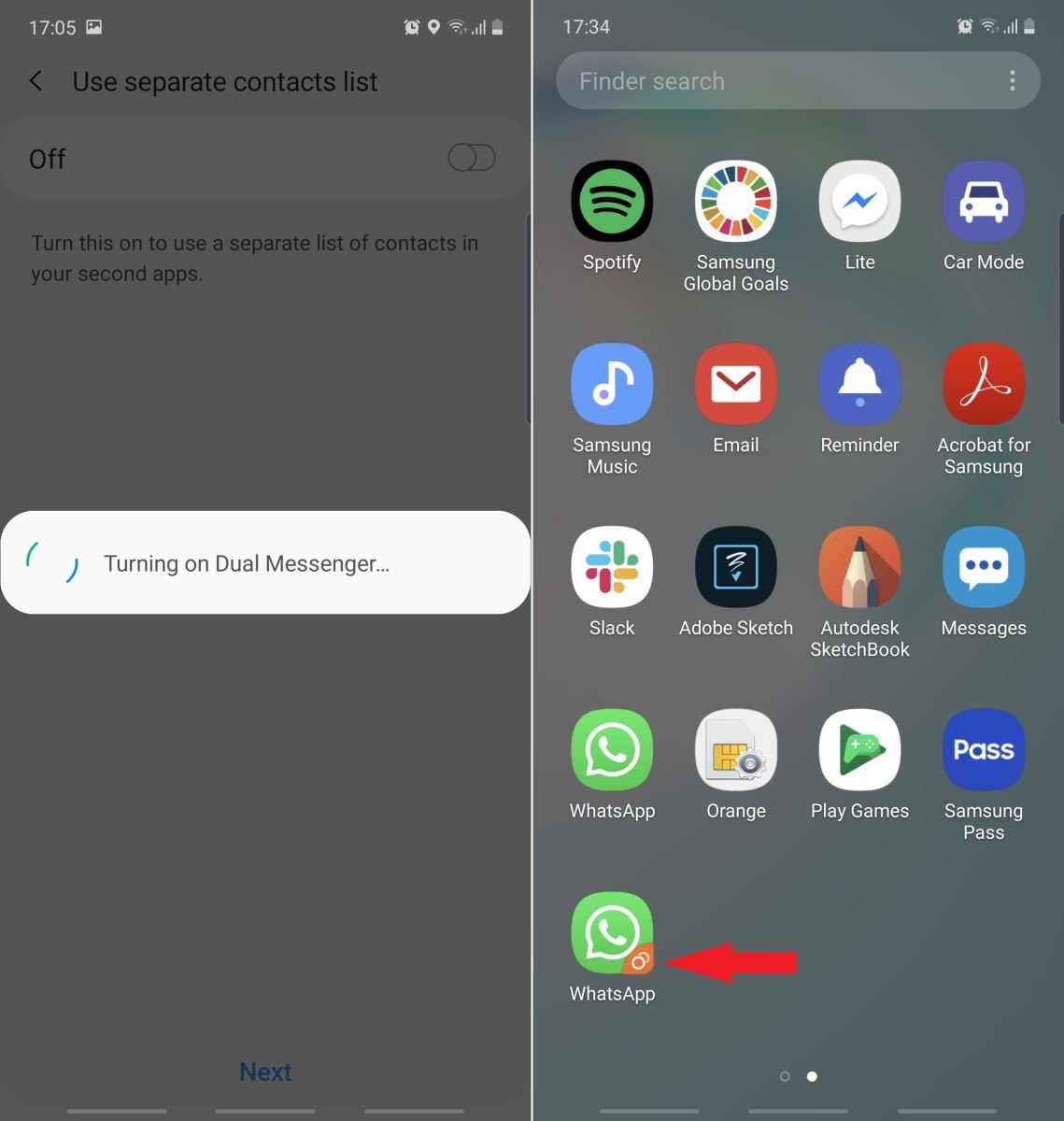 Tính năng Dual Messenger