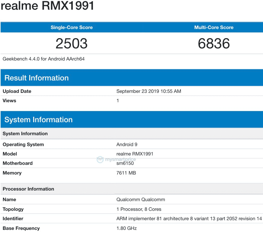 Realme X2 lộ diện trên Geekbench Realme X2 lộ diện trên Geekbench