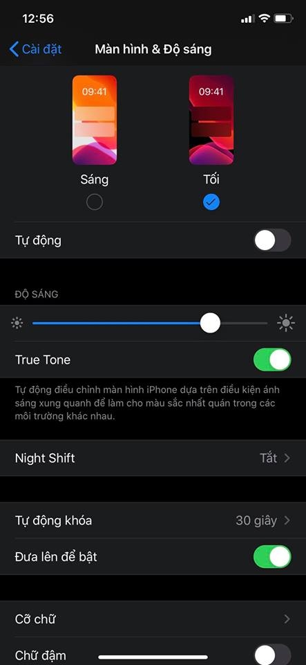 Sử dụng chế độ tối tự động Sử dụng chế độ tối tự động