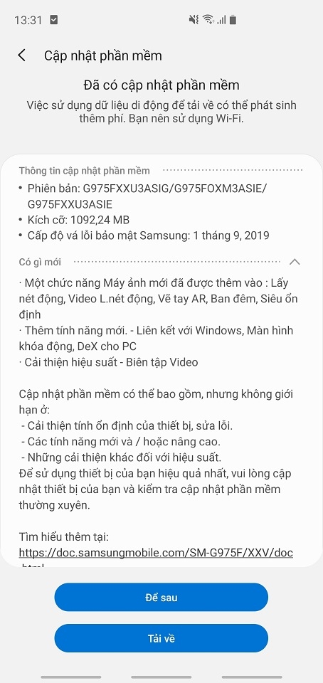 update phần mềm
