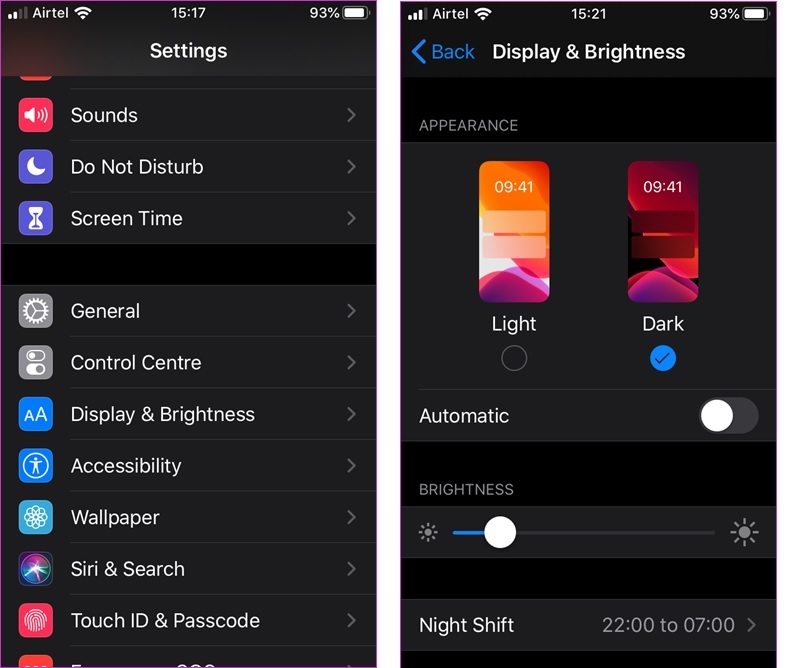 Cách kích hoạt chế độ nền tối trong iOS 13