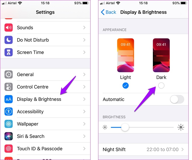 Cách kích hoạt chế độ nền tối trong iOS 13