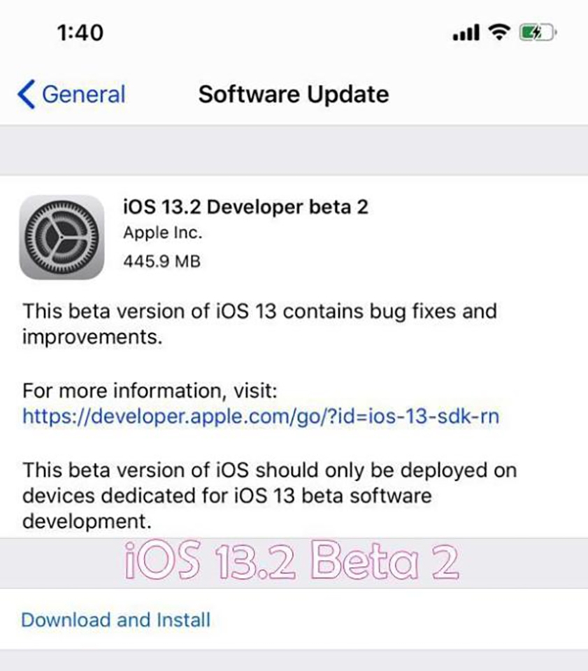 Apple phát hành iOS/iPadOS 13.2 beta 2 Apple phát hành iOS/iPadOS 13.2 beta 2