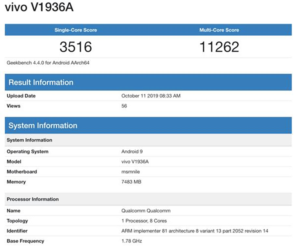 iQOO Neo 2 xuất hiện trên Geekbench