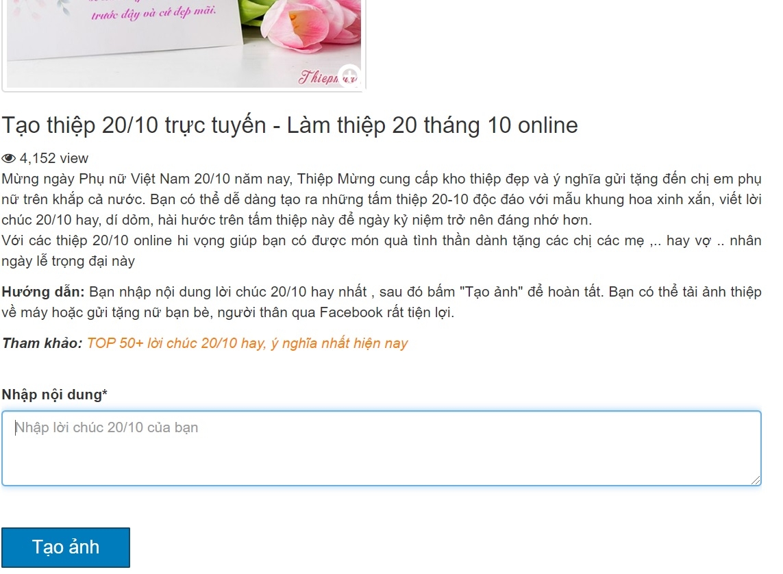 Tạo thiệp 20/10 Tạo thiệp 20/10