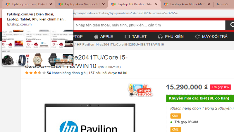 Tính năng Tab Preview trên Chrome 78