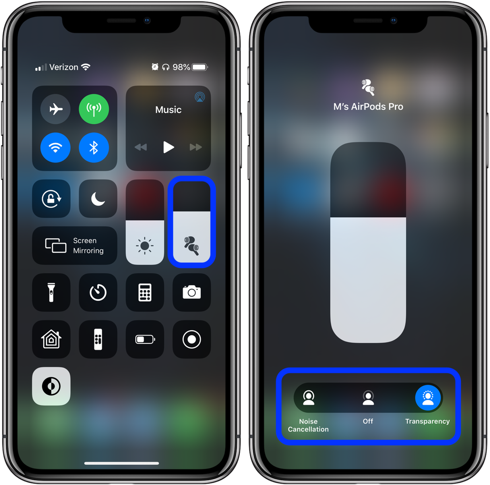 Cách sử dụng chế độ Khử tiếng ồn và chế độ Xuyên âm trên AirPods Pro 2