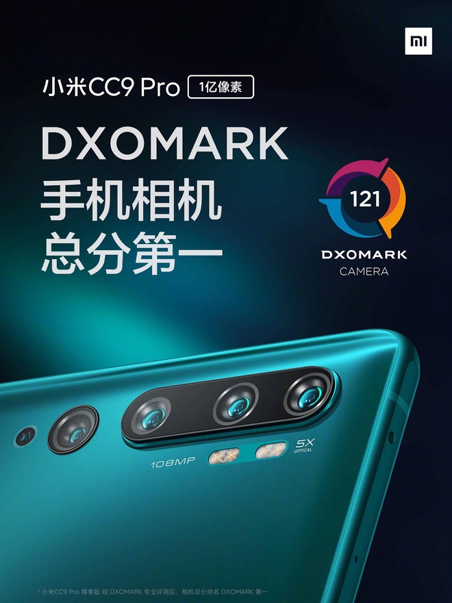 Xiaomi Mi CC9 Pro sánh vai Huawei Mate 30 Pro với 121 điểm DxOMark 1