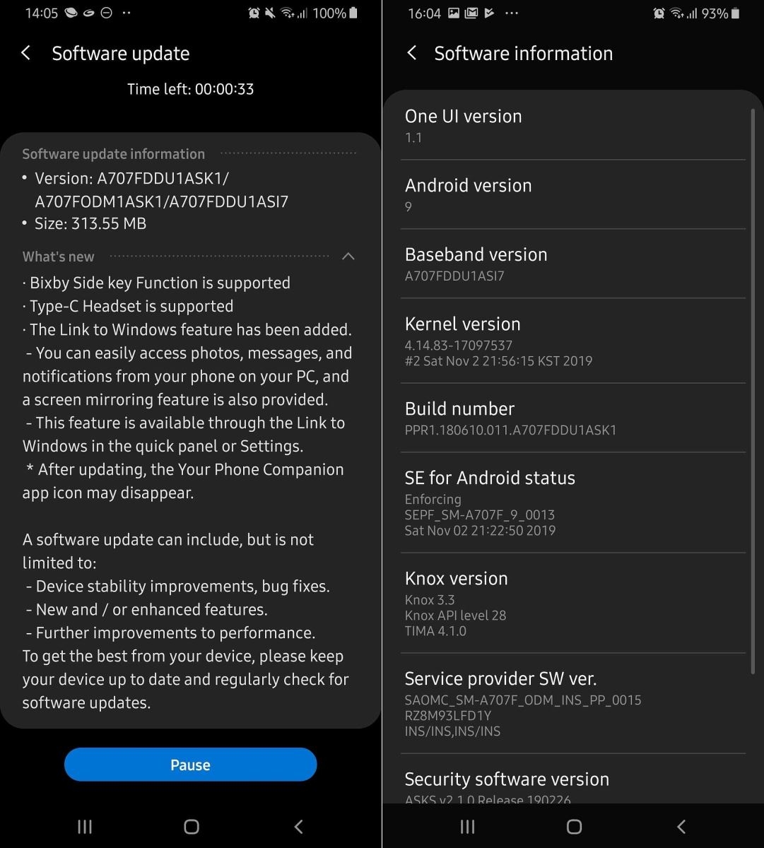 Galaxy A70s nhận cập nhật mới, bổ sung chế độ 'Liên kết với Windows' 