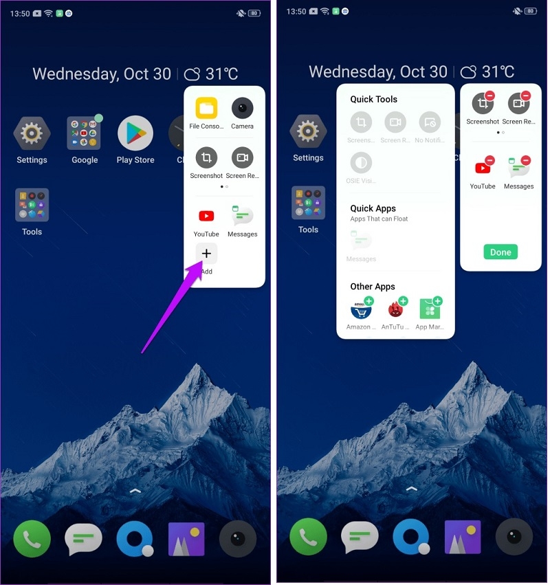 Kích hoạt thanh ứng dụng cạnh thông minh