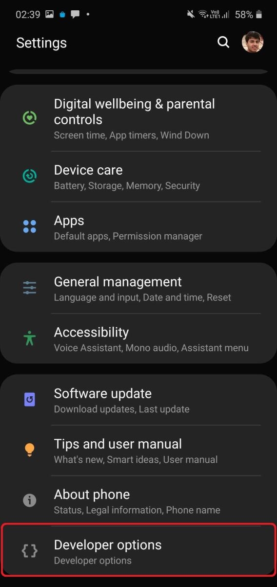 Dark Mode Galaxy Note 10
