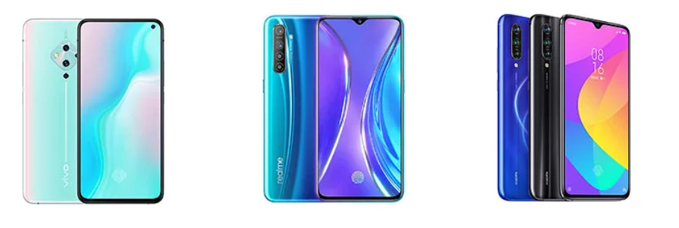 So sánh Vivo S5 với Realme X2 và Xiaomi Mi CC9 