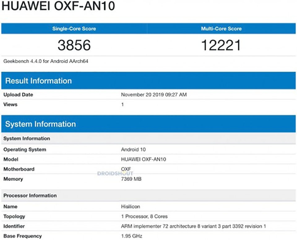 Honor V30 xuất hiện trên Geekbench