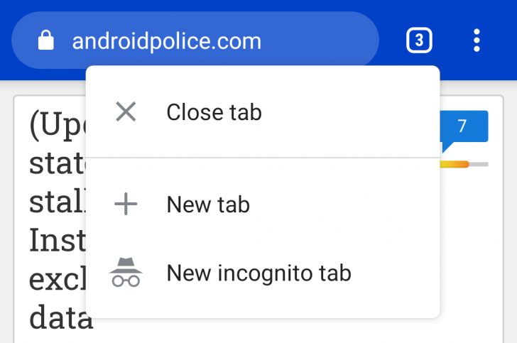 Google Chrome Android cho phép tắt/mở tab nhanh hơn trước