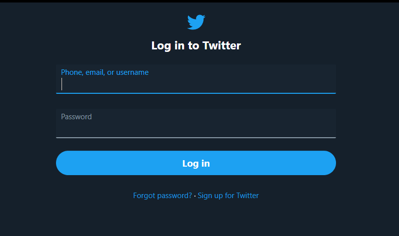 đăng nhập Twitter
