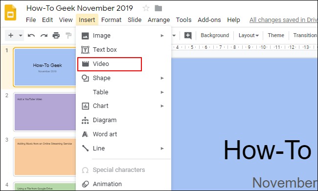 Cách thêm video và nhạc vào Google Slides