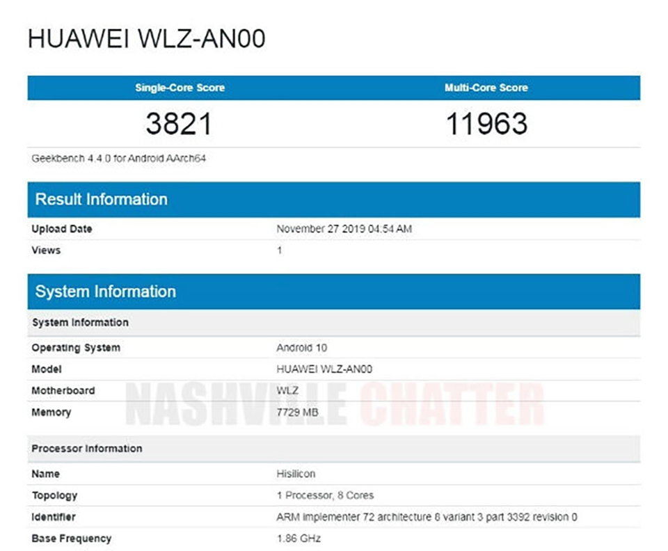 Huawei Nova 6 5G xuất hiện trên Geekbench