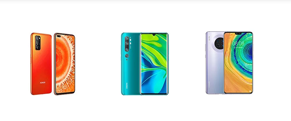 So sánh Honor V30 với Mate 30 và Mi CC9 Pro