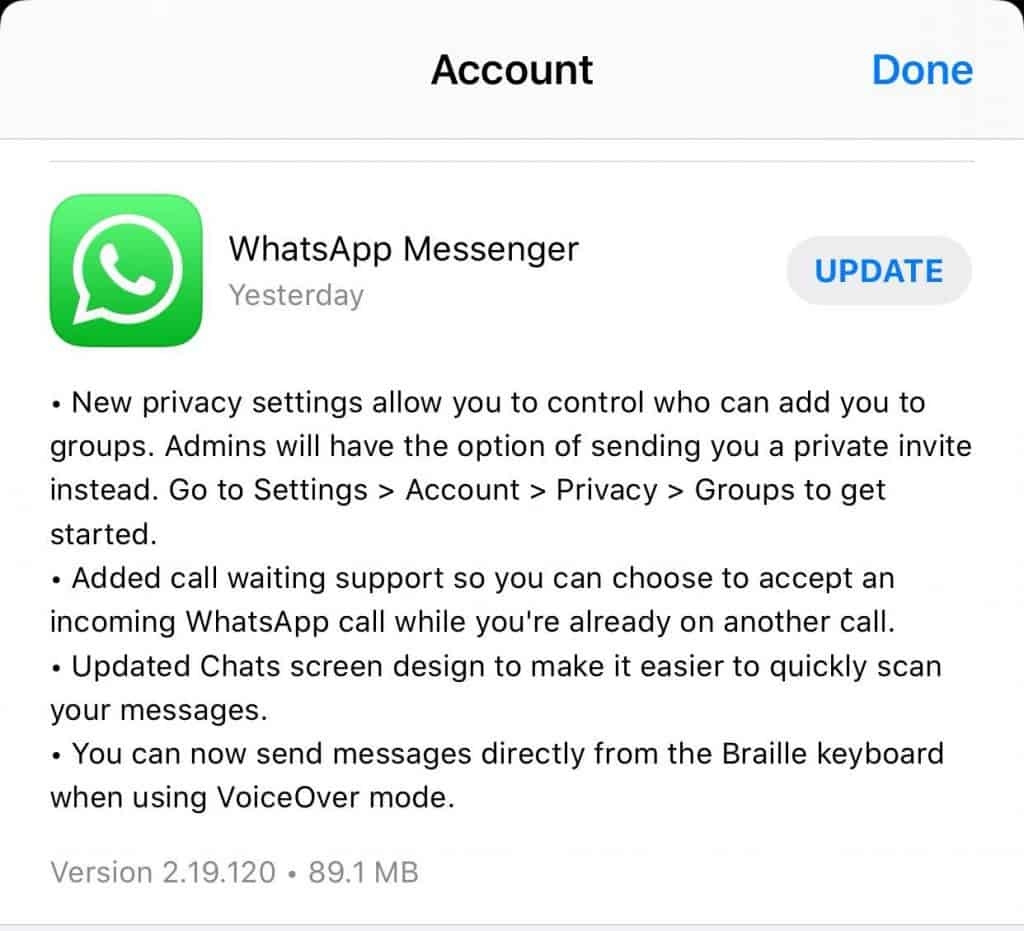 WhatsApp cho iOS với giao diện chat mới, chờ cuộc gọi và nhiều cải tiến khác